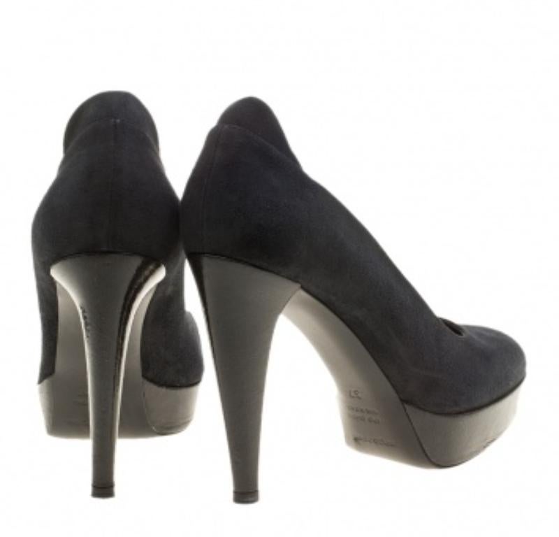 Escarpins compensés Sergio Rossi gris, taille 37 en vente 1