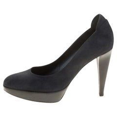 Sergio Rossi Grey Suede Platform Pumps Size 37