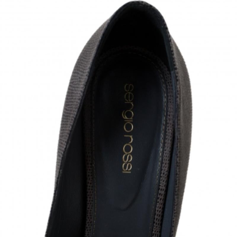 Sergio Rossi, camoscio testurizzato grigio, con piattaforma Peep Toe, misura 39,5 in vendita 2