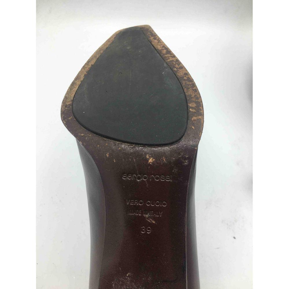 Black Sergio Rossi Leather Heels in Brown For Sale
