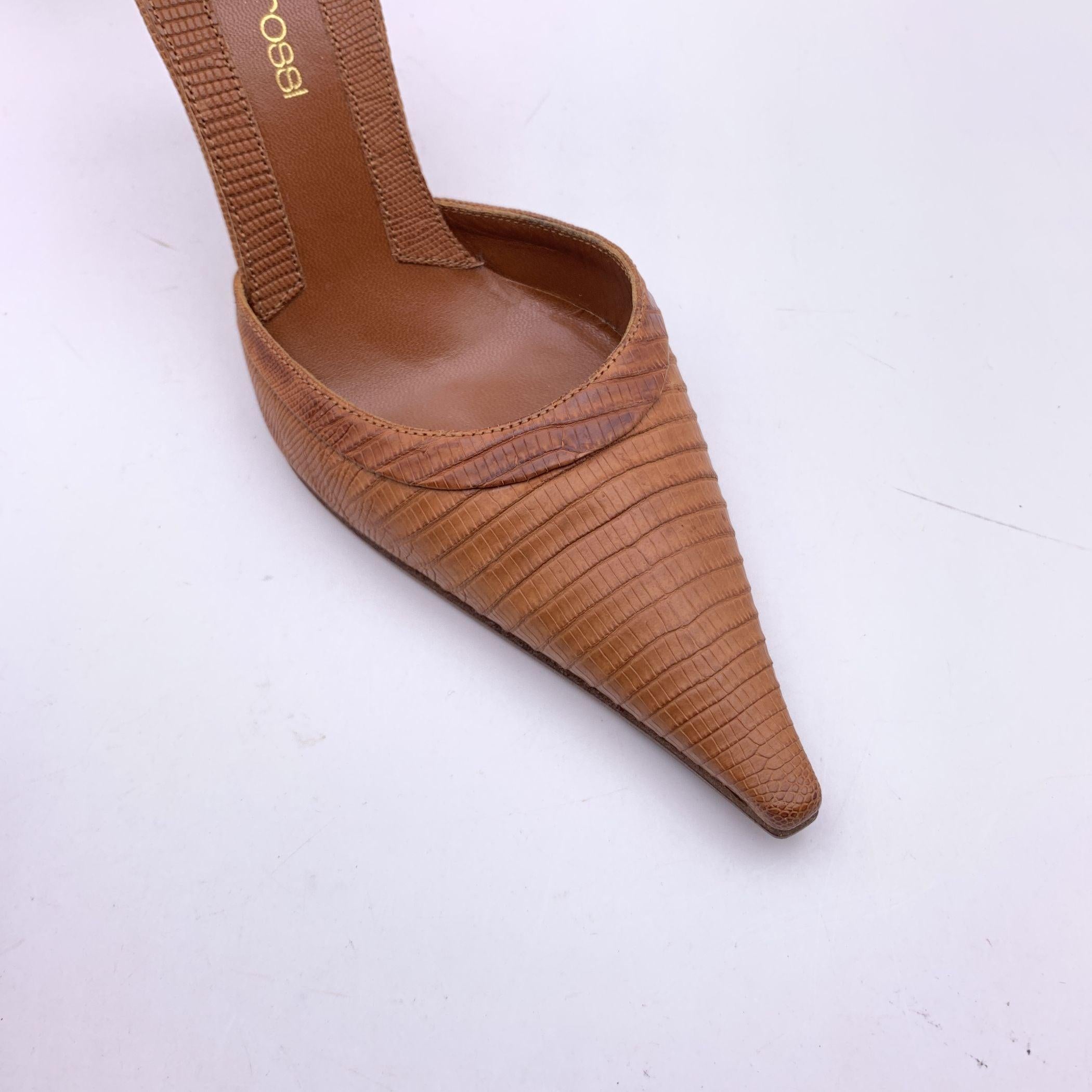 Sergio Rossi Light Brown Leather Pointed D'Orsay Heels Size 37.5 For Sale 2