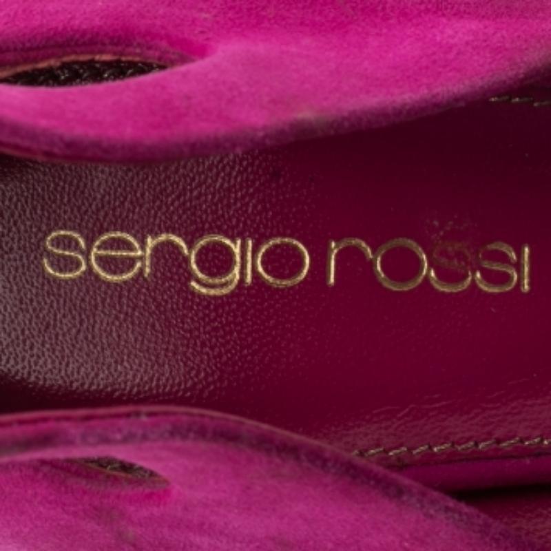 De las mujeres Sergio Rossi Magenda Suede Oblo Cut Out Pumps Size 36 en venta