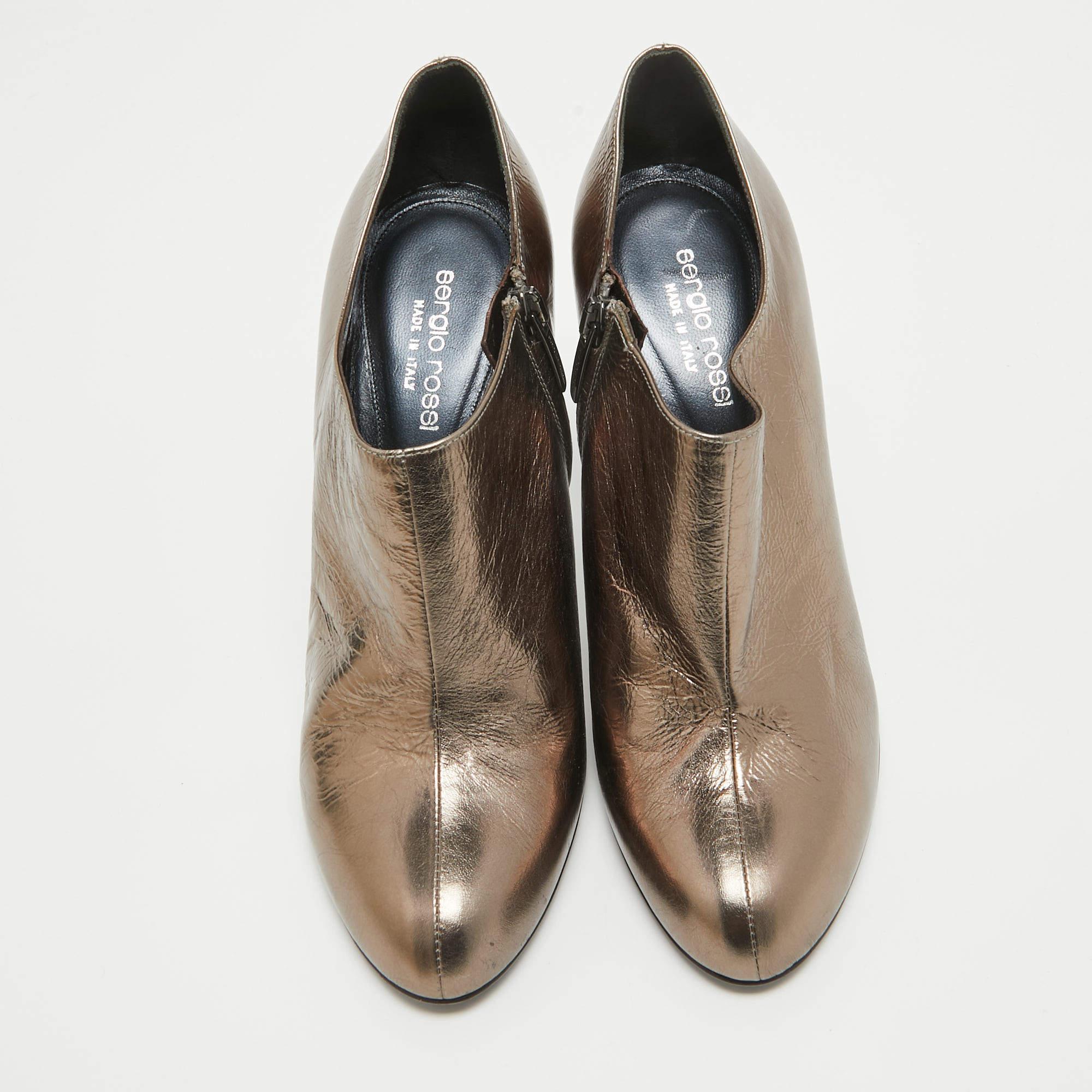 Sergio Rossi Botines de piel metalizada talla 38.5 Marrón en venta