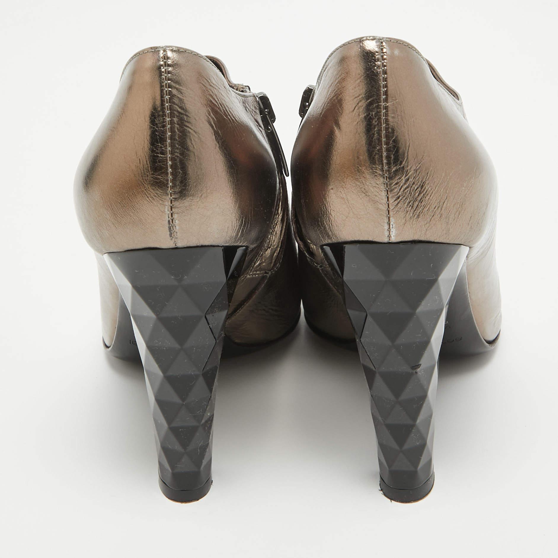 De las mujeres Sergio Rossi Botines de piel metalizada talla 38.5 en venta