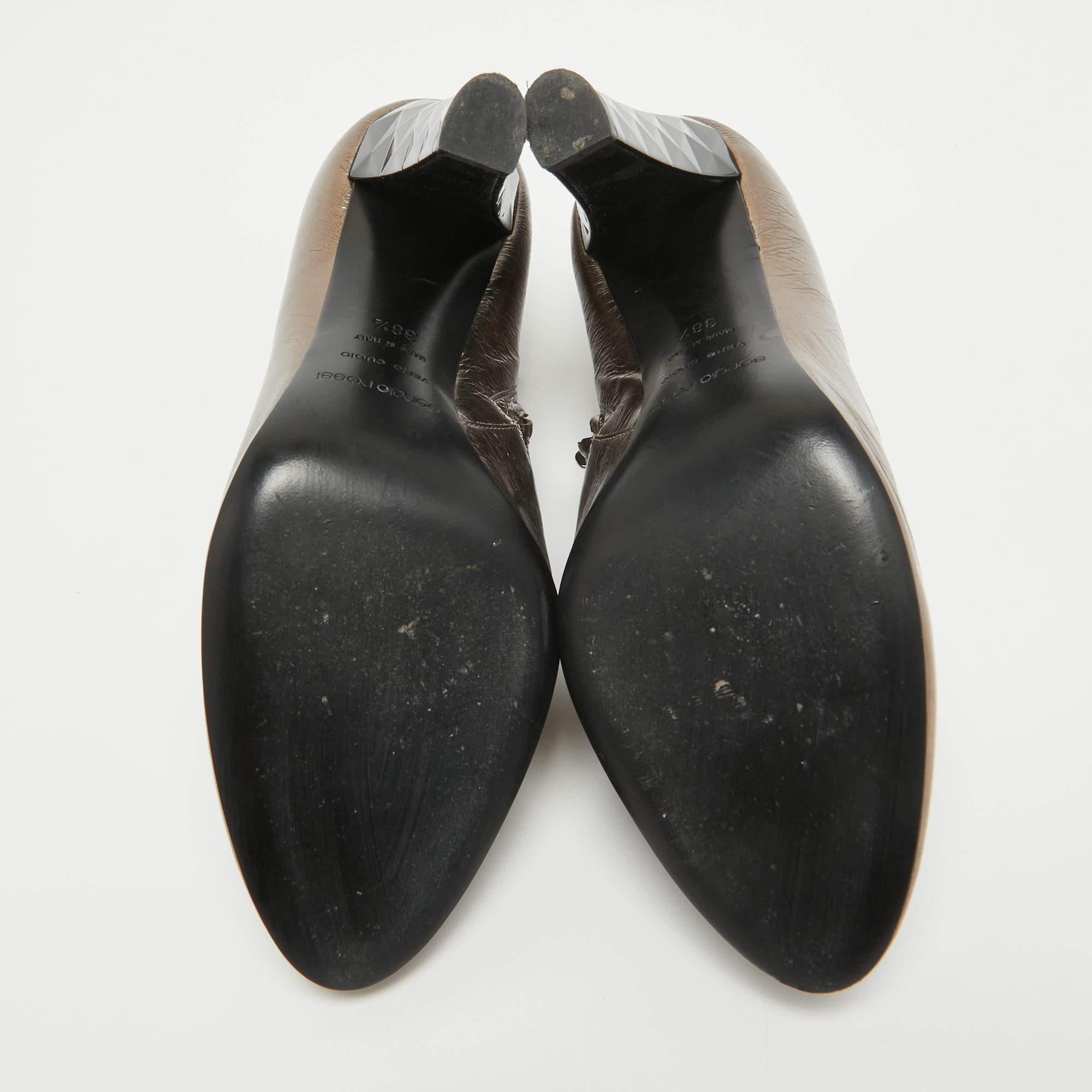 Sergio Rossi Botines de piel metalizada talla 38.5 en venta 1