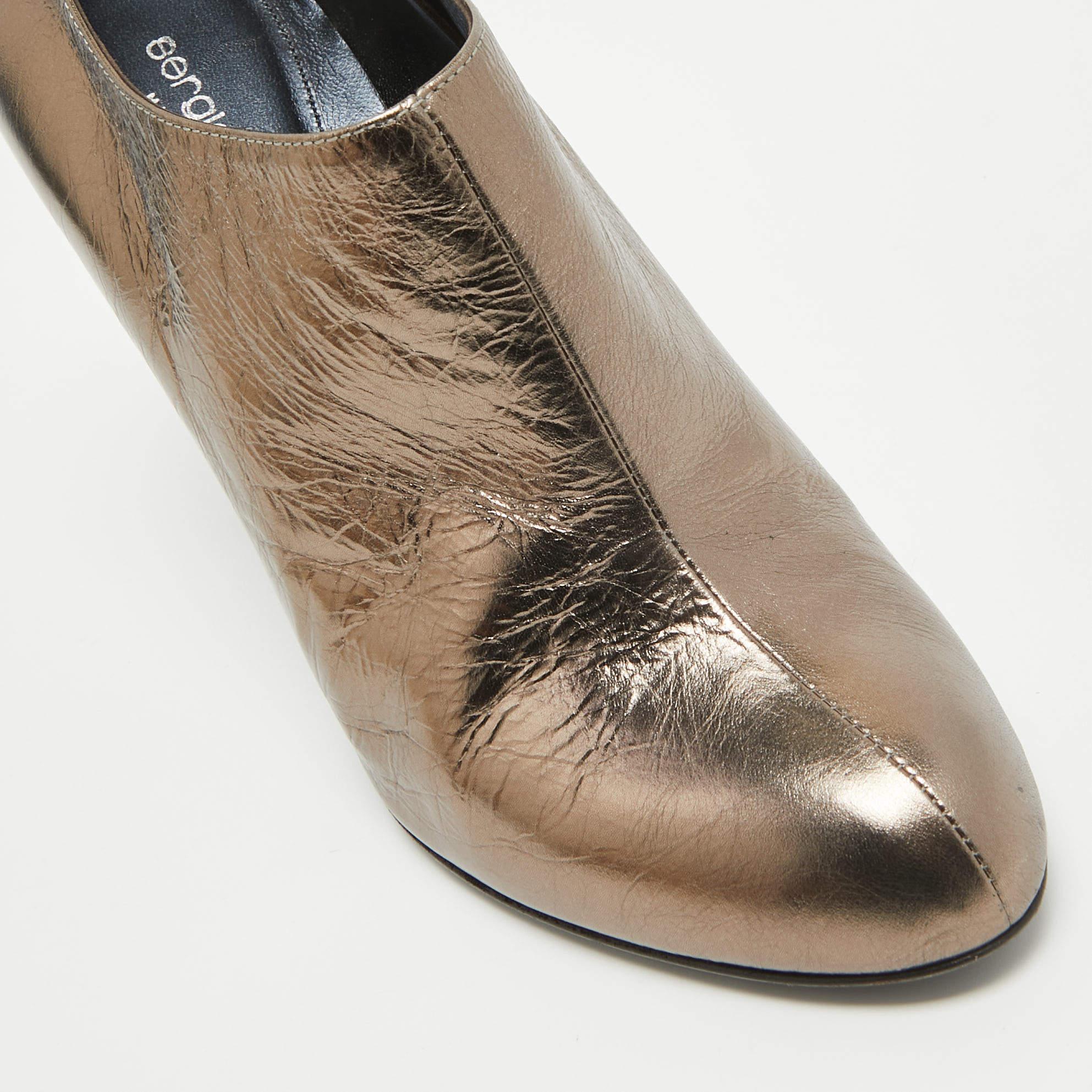 Sergio Rossi Botines de piel metalizada talla 38.5 en venta 2