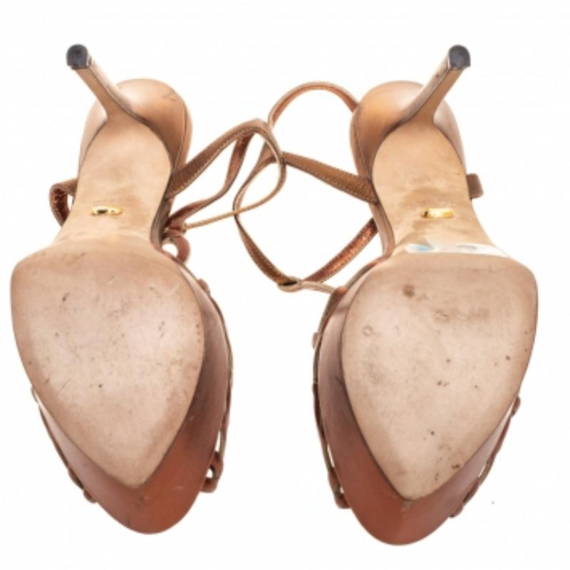 Donna Sergio Rossi Sandali con cinturino alla caviglia in pelle oro metallizzato taglia 38 in vendita