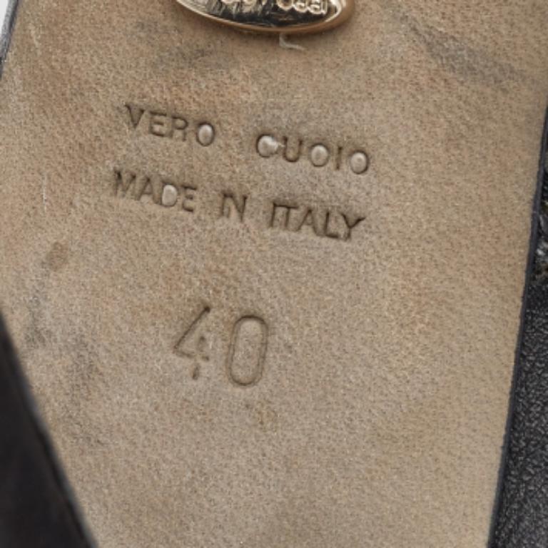 Sergio Rossi Multicolor Leder & Ponyhaar Plateau Knöchelriemen Sandalen Größe 40 3