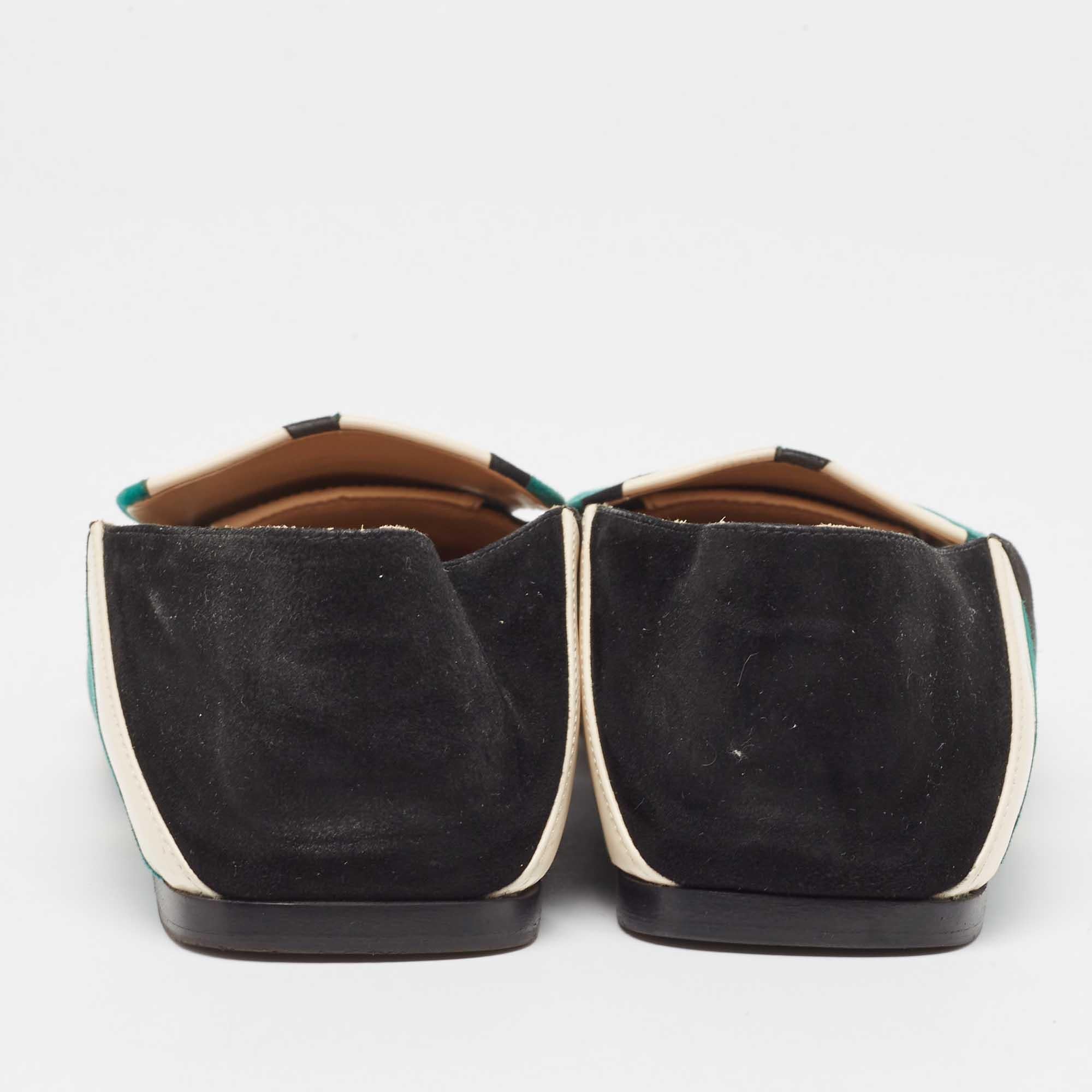 Sergio Rossi - Mules plates en daim multicolores, taille 36 Pour femmes en vente