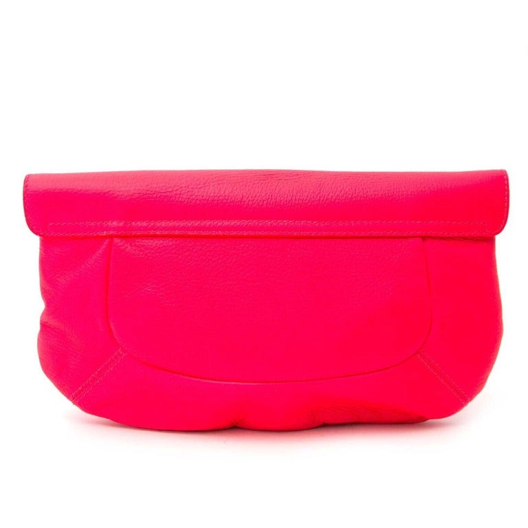 Sergio Rossi Neon Pink Clutch at 1stDibs