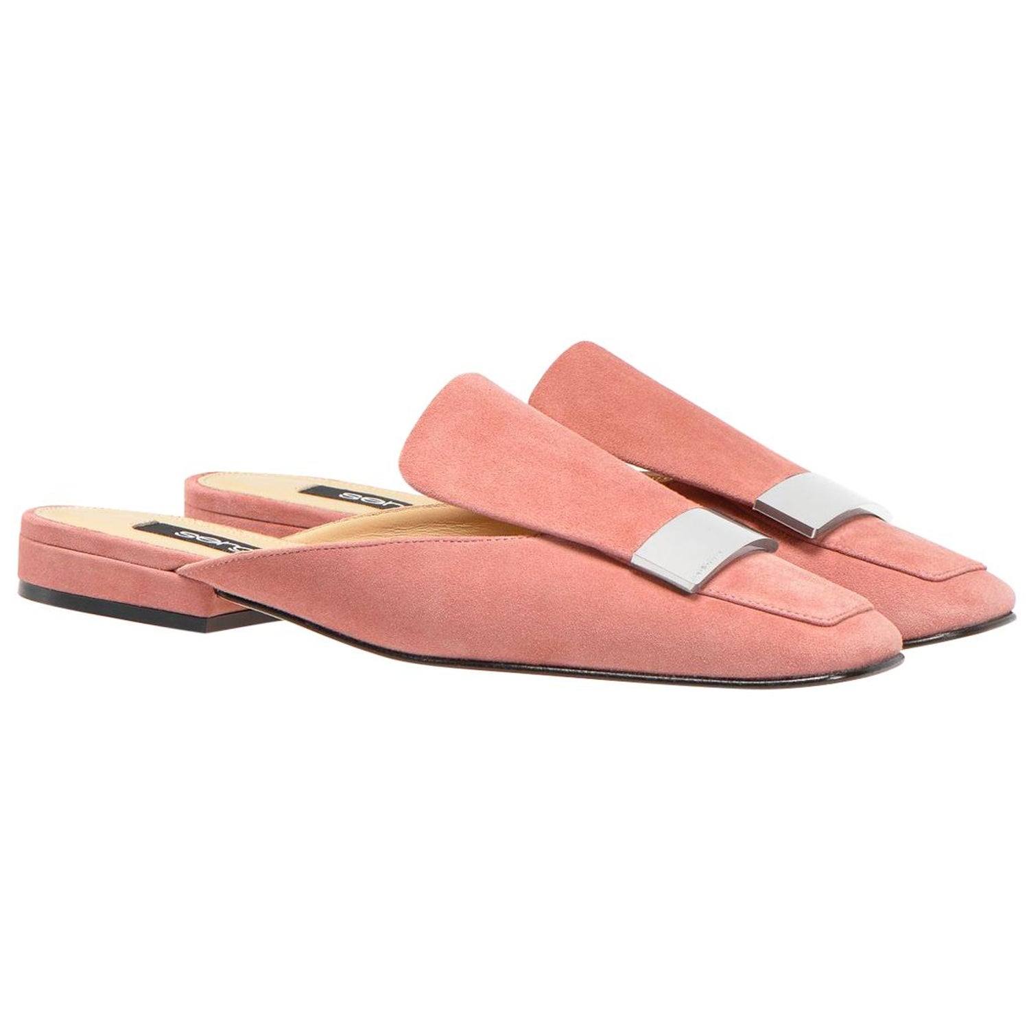 Sergio Rossi NEW Mules and Sabots SR1 Pink Suede Sabot Shoes Size 35 For  Sale at 1stDibs