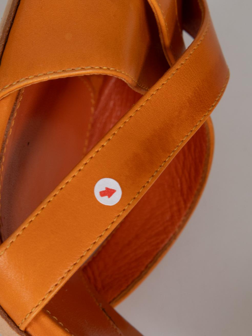 Sergio Rossi Orange Leder Peep Toe Heels Größe IT 40 im Angebot 4