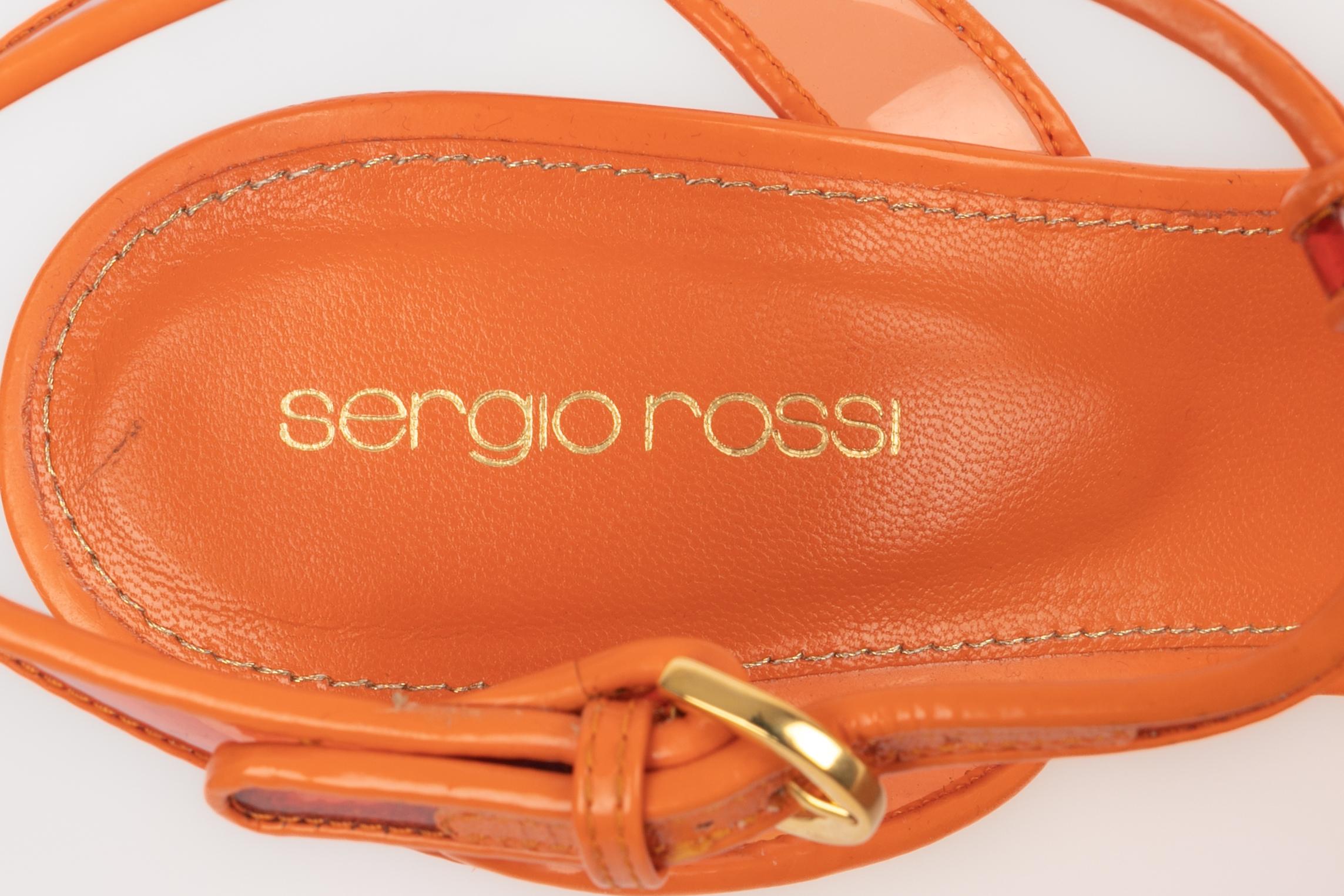 Sergio Rossi - talons aiguilles orange en vente 6