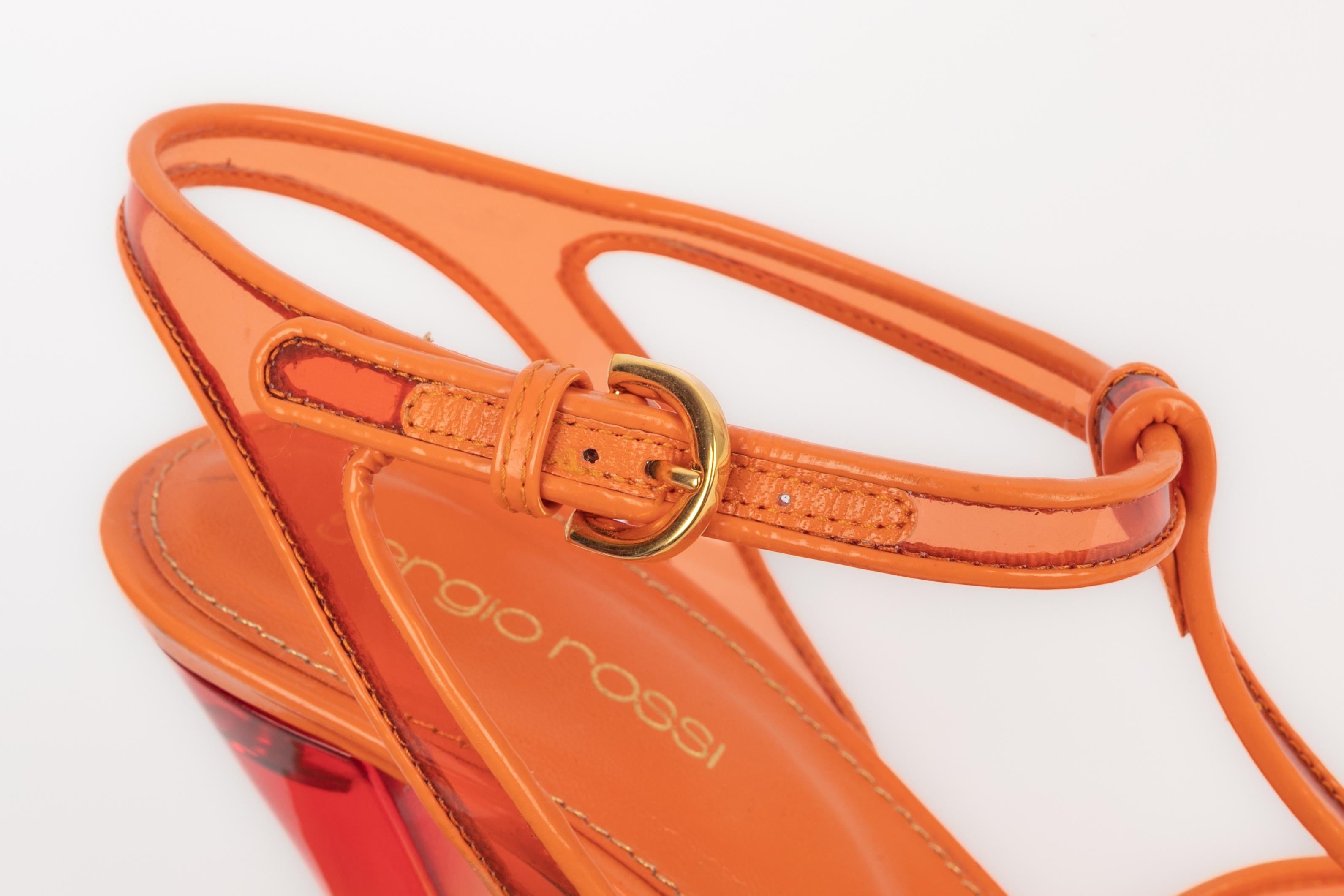 Sergio Rossi - talons aiguilles orange en vente 7