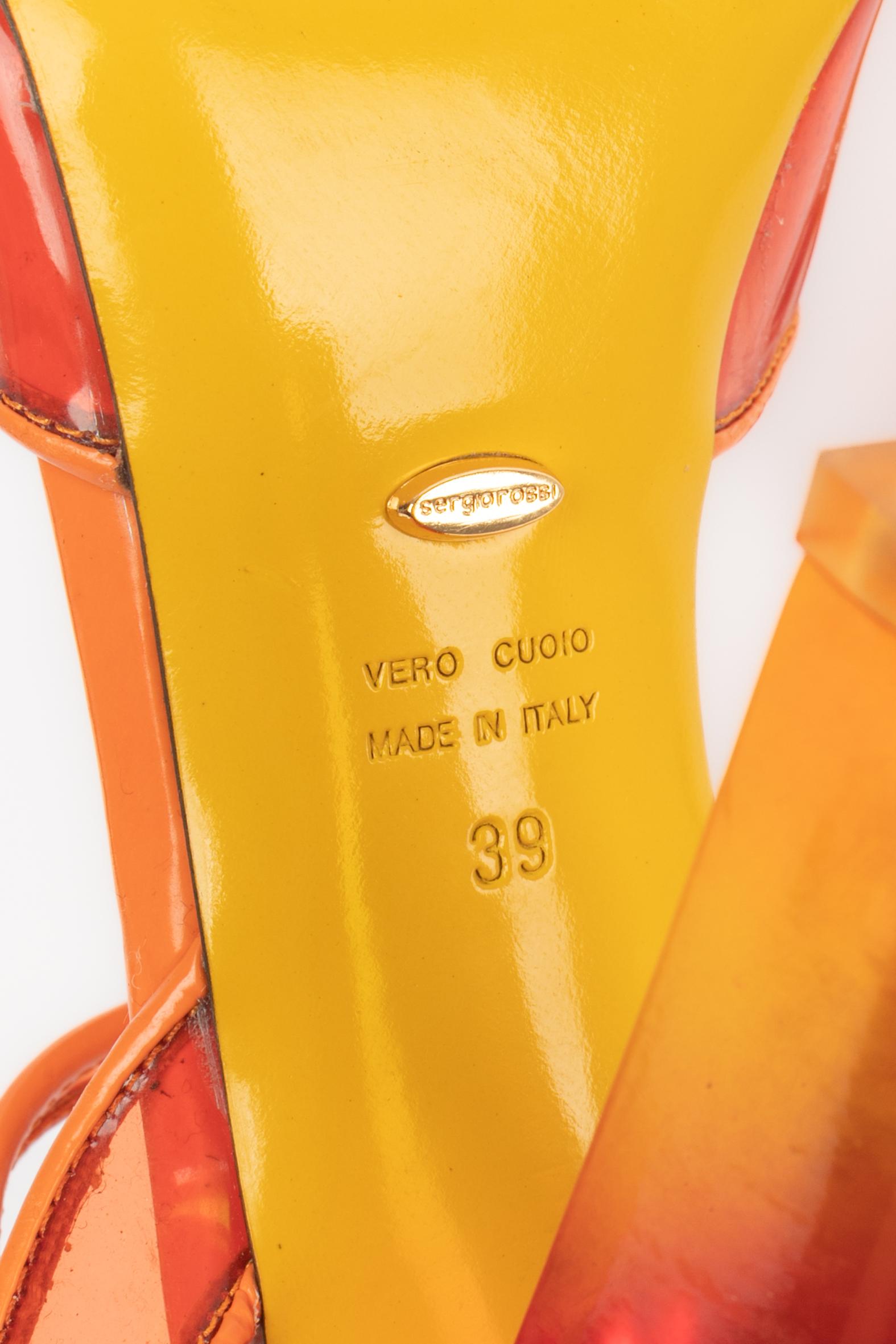 Sergio Rossi - talons aiguilles orange en vente 9