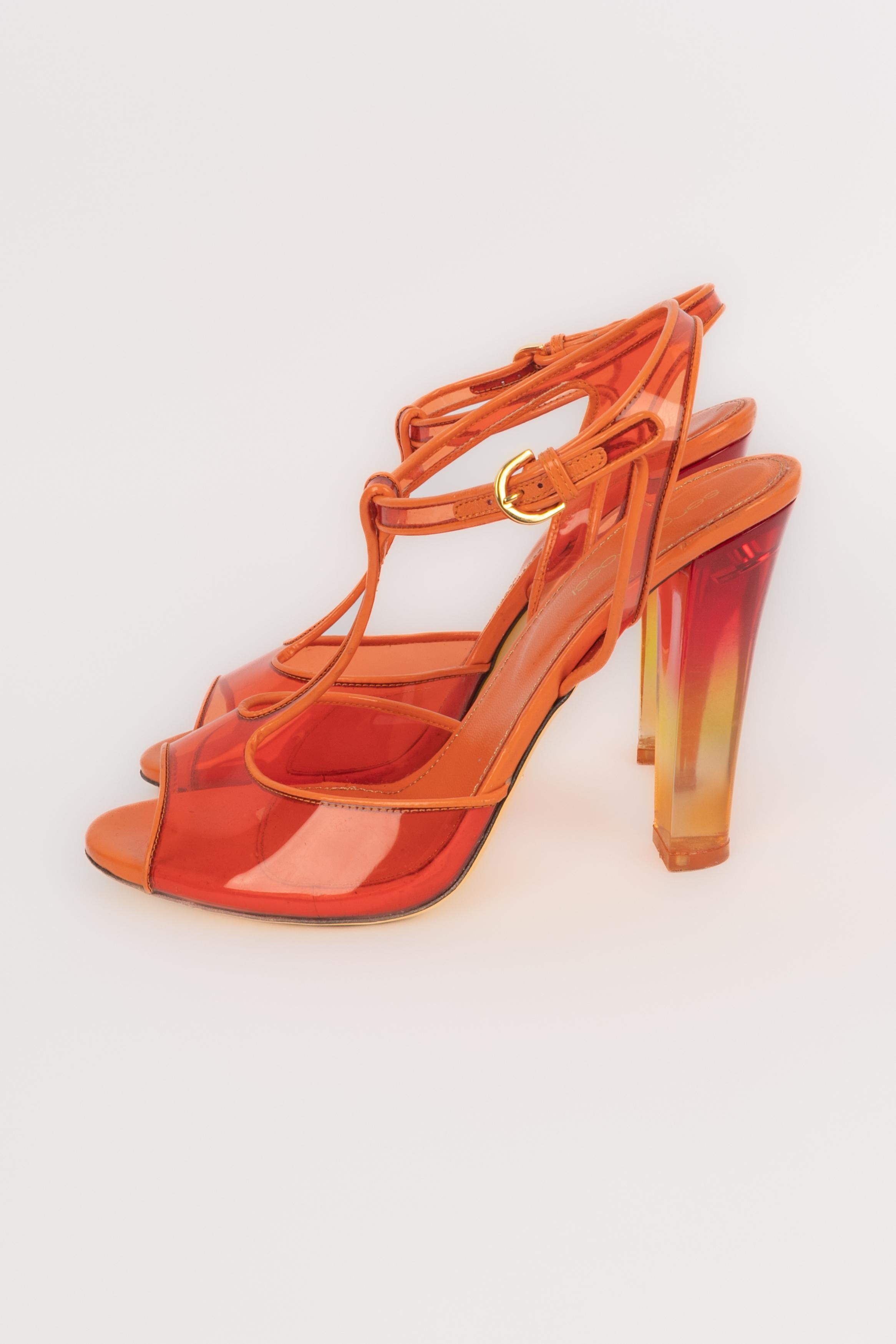Sergio Rossi - talons aiguilles orange en vente 1