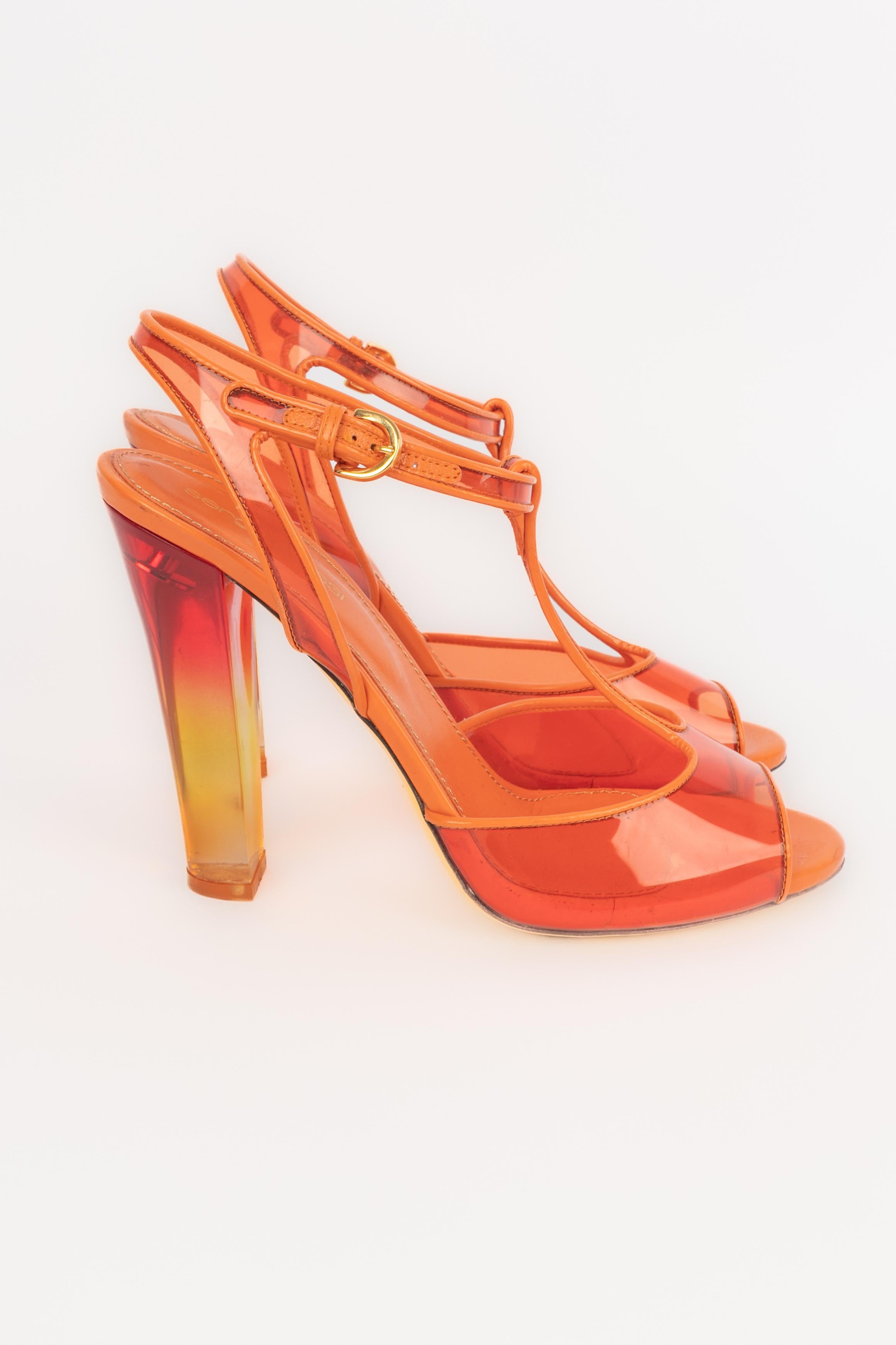 Sergio Rossi - talons aiguilles orange en vente 2