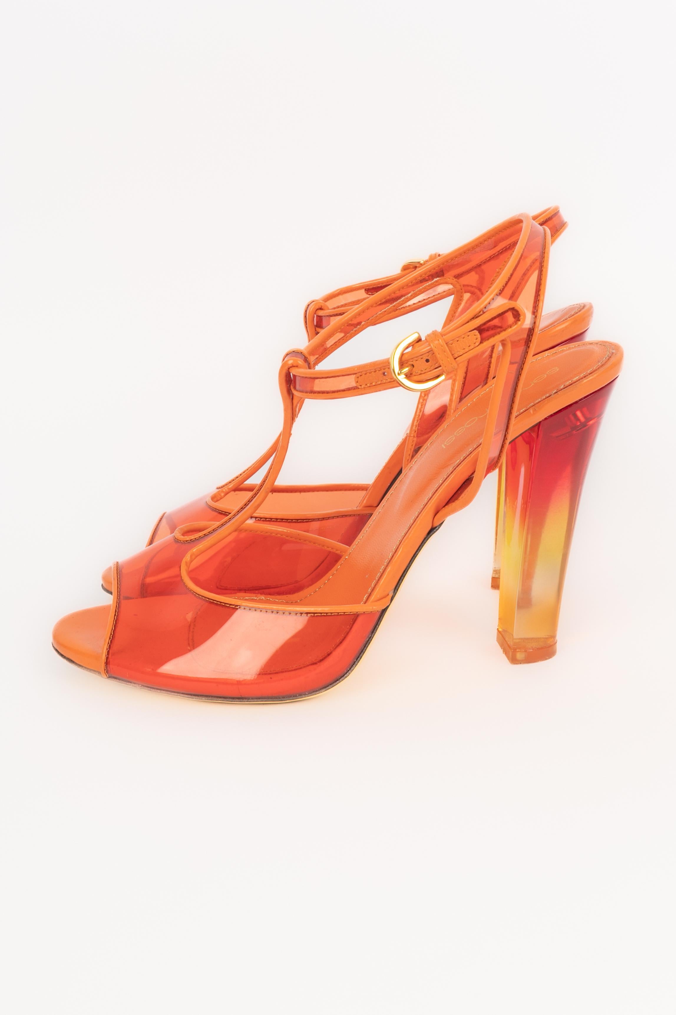 Sergio Rossi - talons aiguilles orange en vente 4