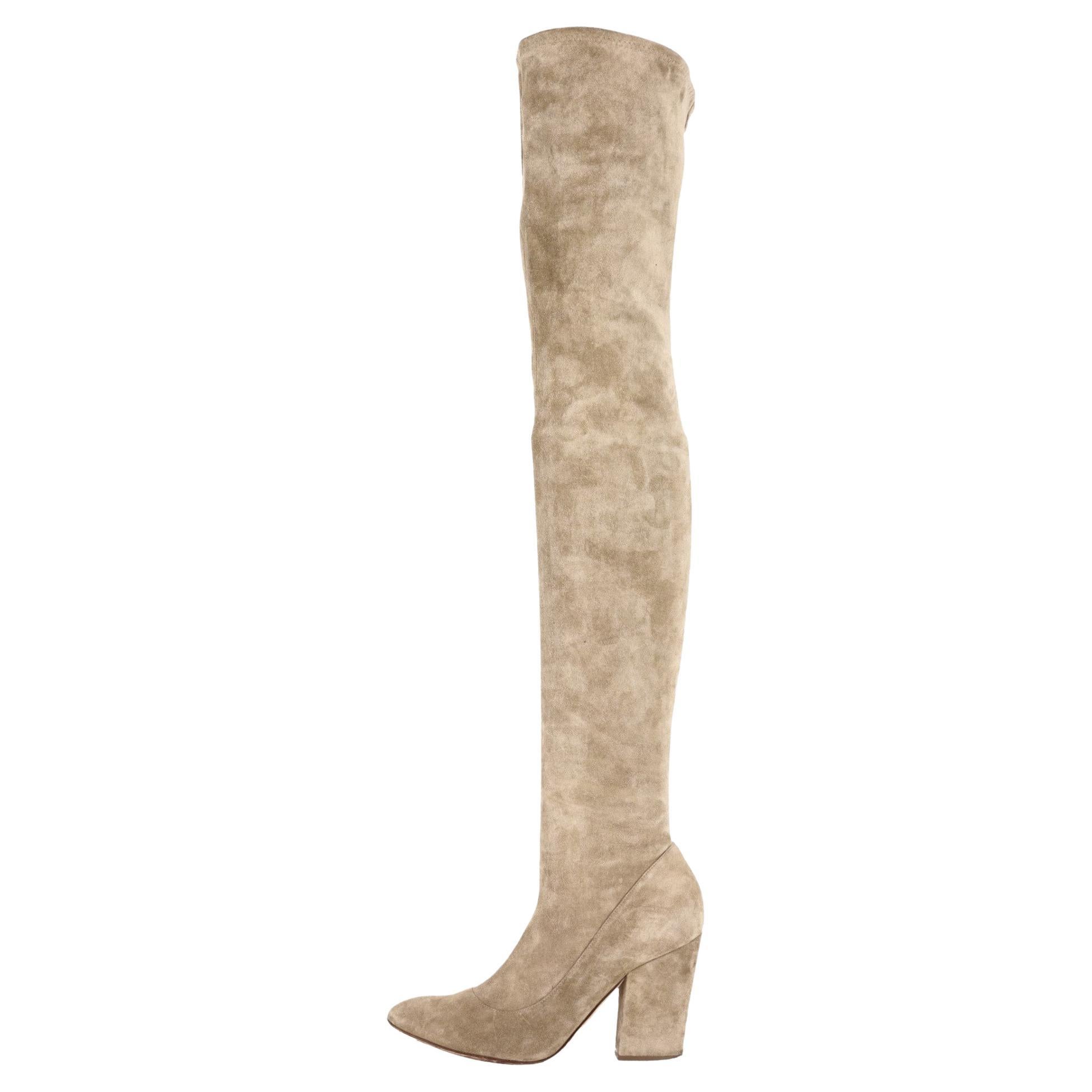 Sergio Rossi Over-The-Knee Suede Boots For Sale