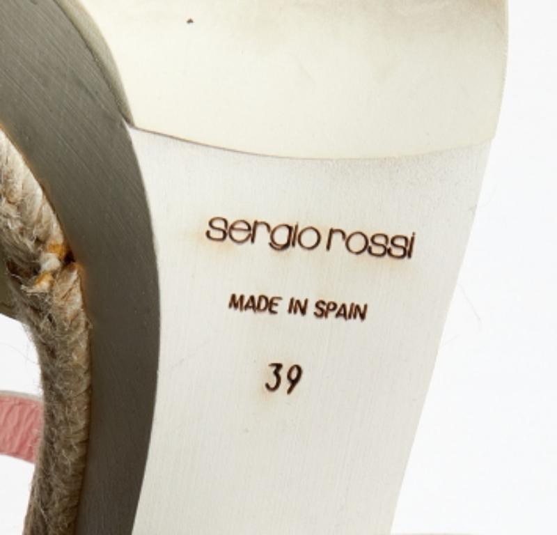 Sergio Rossi Patent Leather Platform Espadrille Ankle Strap Sandals Size 39 For Sale 3
