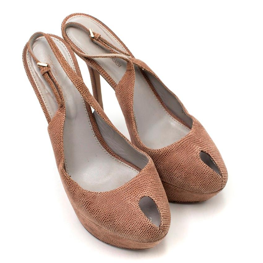 Sergio Rossi Peeptoe Platform Sandals - Size EU 37.5 For Sale 4