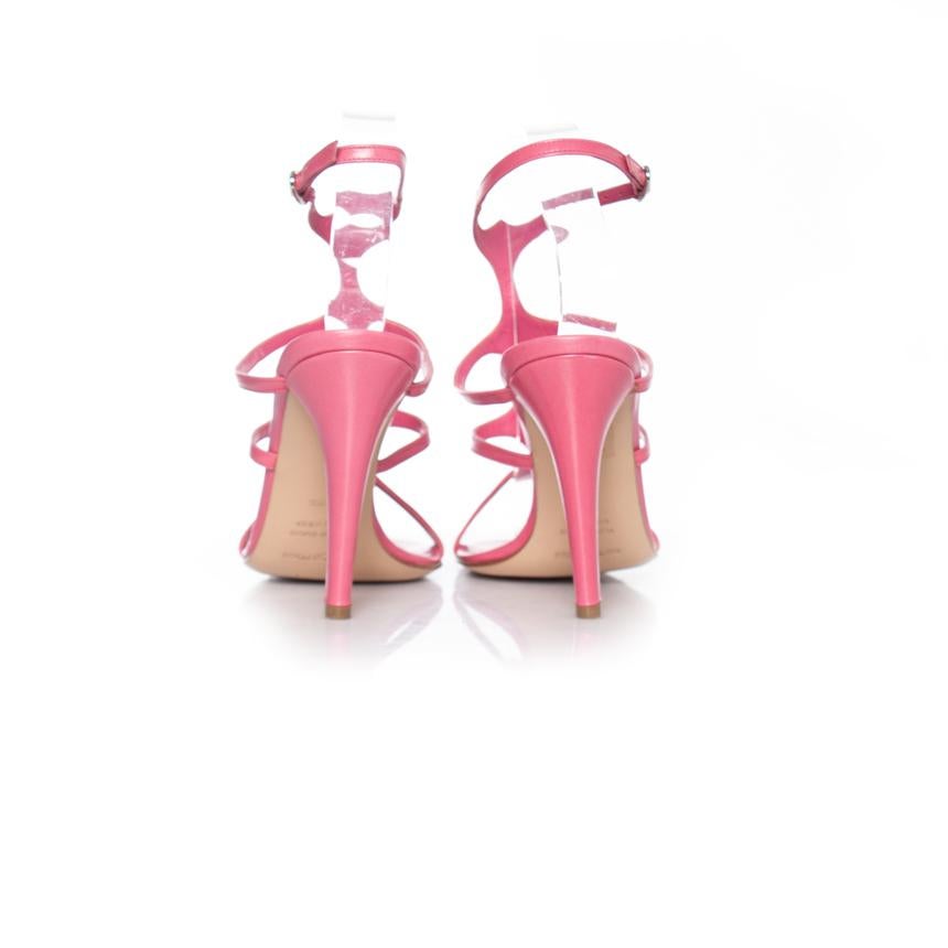 Pink Sergio Rossi, pink leather cut-out sandals. For Sale