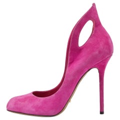 Sergio Rossi Pink Suede Oblo Cut Out Pumps Size 39