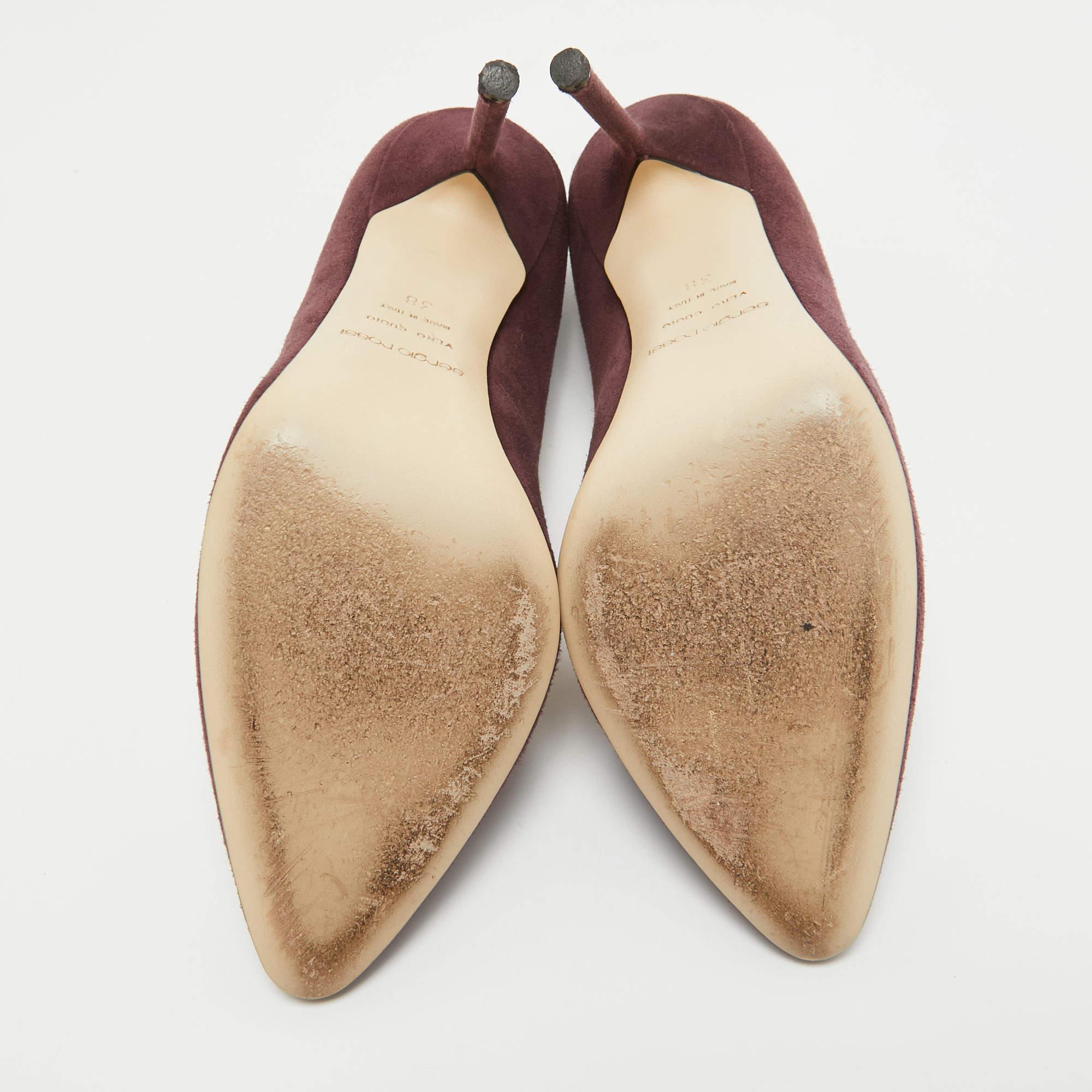 Sergio Rossi Plum Suede Pumps Size 38 For Sale 1