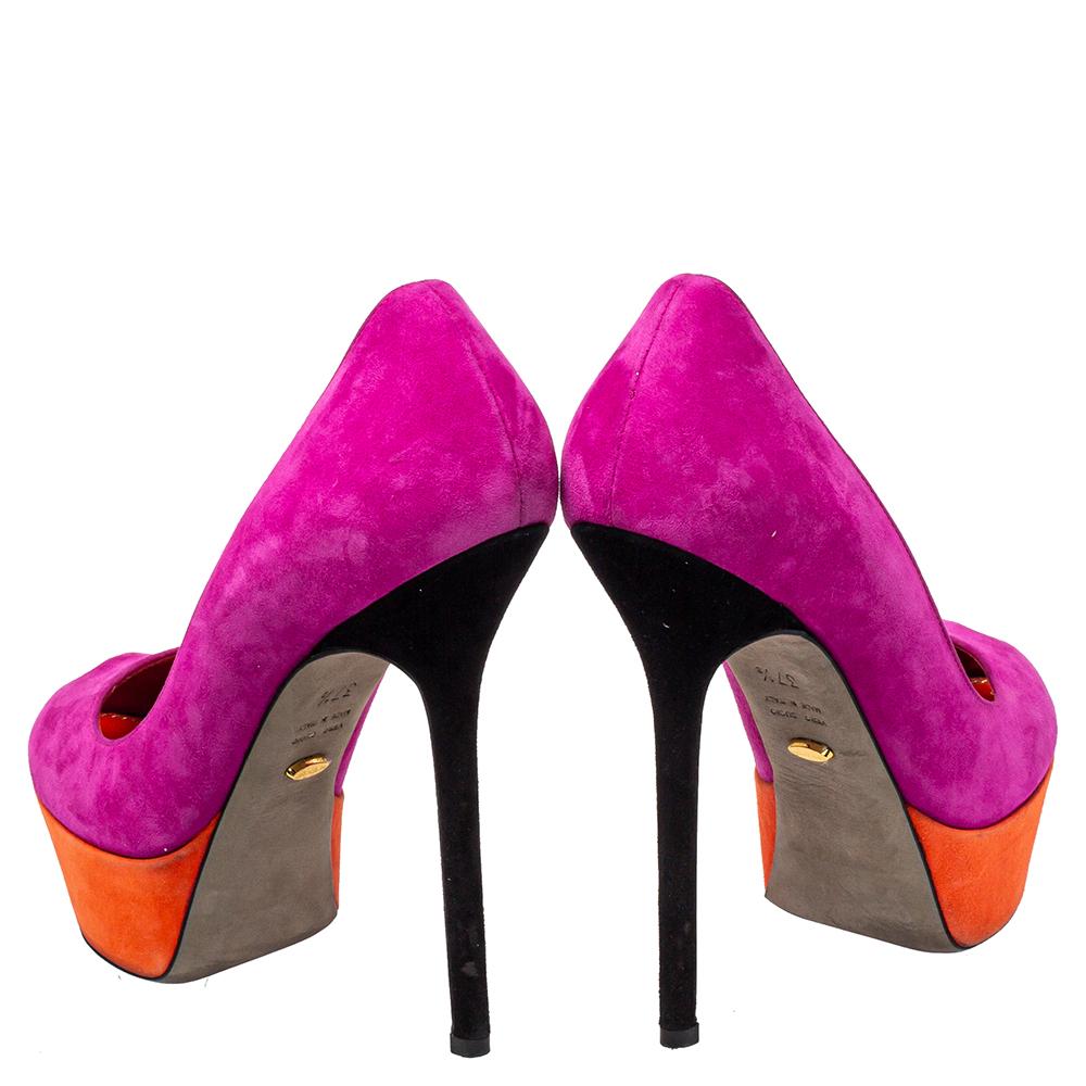 hot pink and orange heels