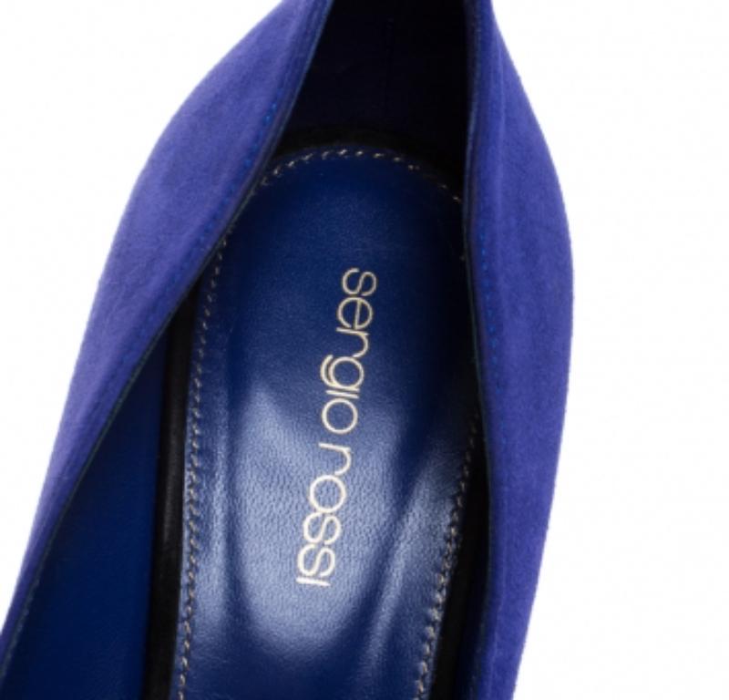 Sergio Rossi Lila Wildleder Cachet Plateau Pumps Größe 36 im Angebot 2