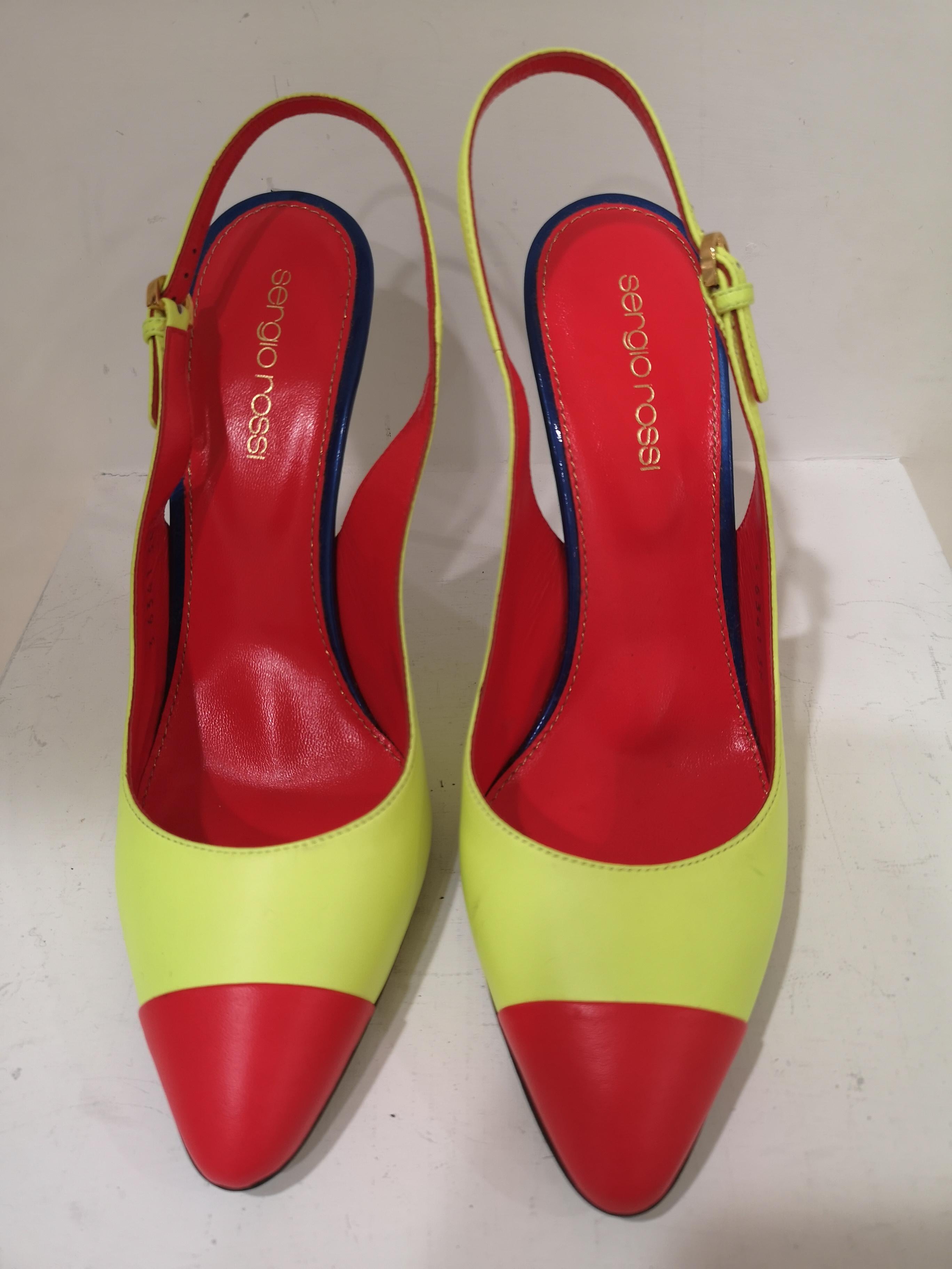 Sergio Rossi Red Blue Fluo Yellow Decollete
totally made in italy in size 39