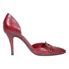 Sergio Rossi Red Python Leather Pumps Size IT 36