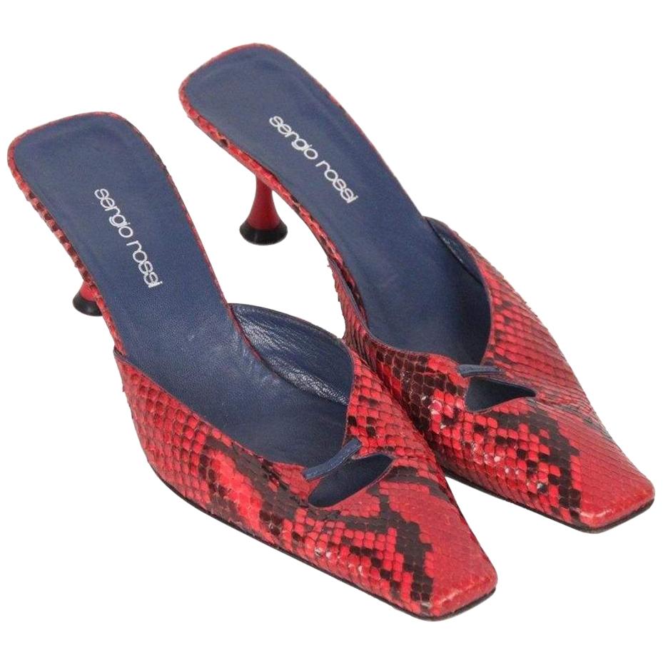 red snakeskin shoes