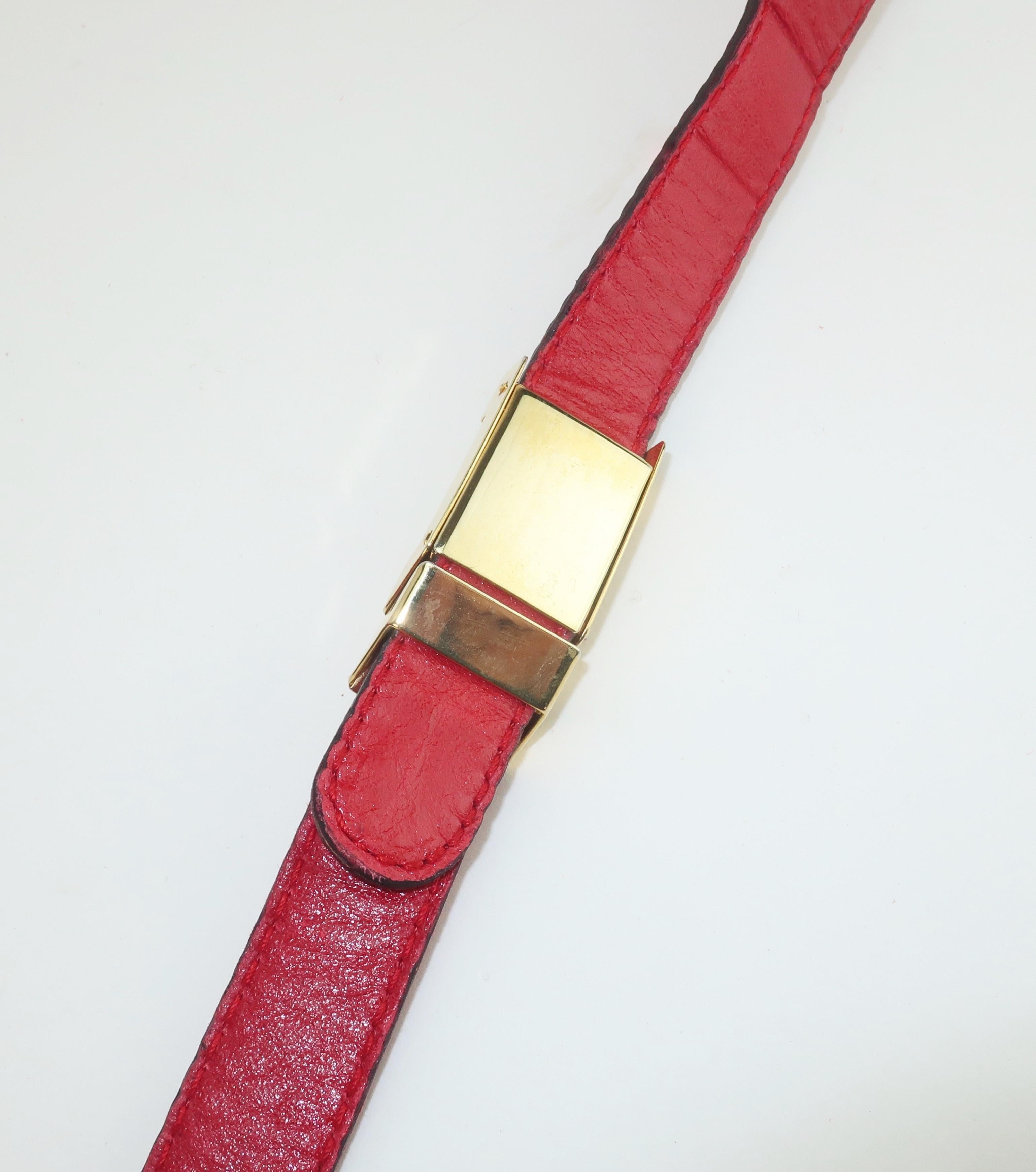 Sergio Rossi - Sac à main en cuir et daim rouge, années 1970 en vente 2