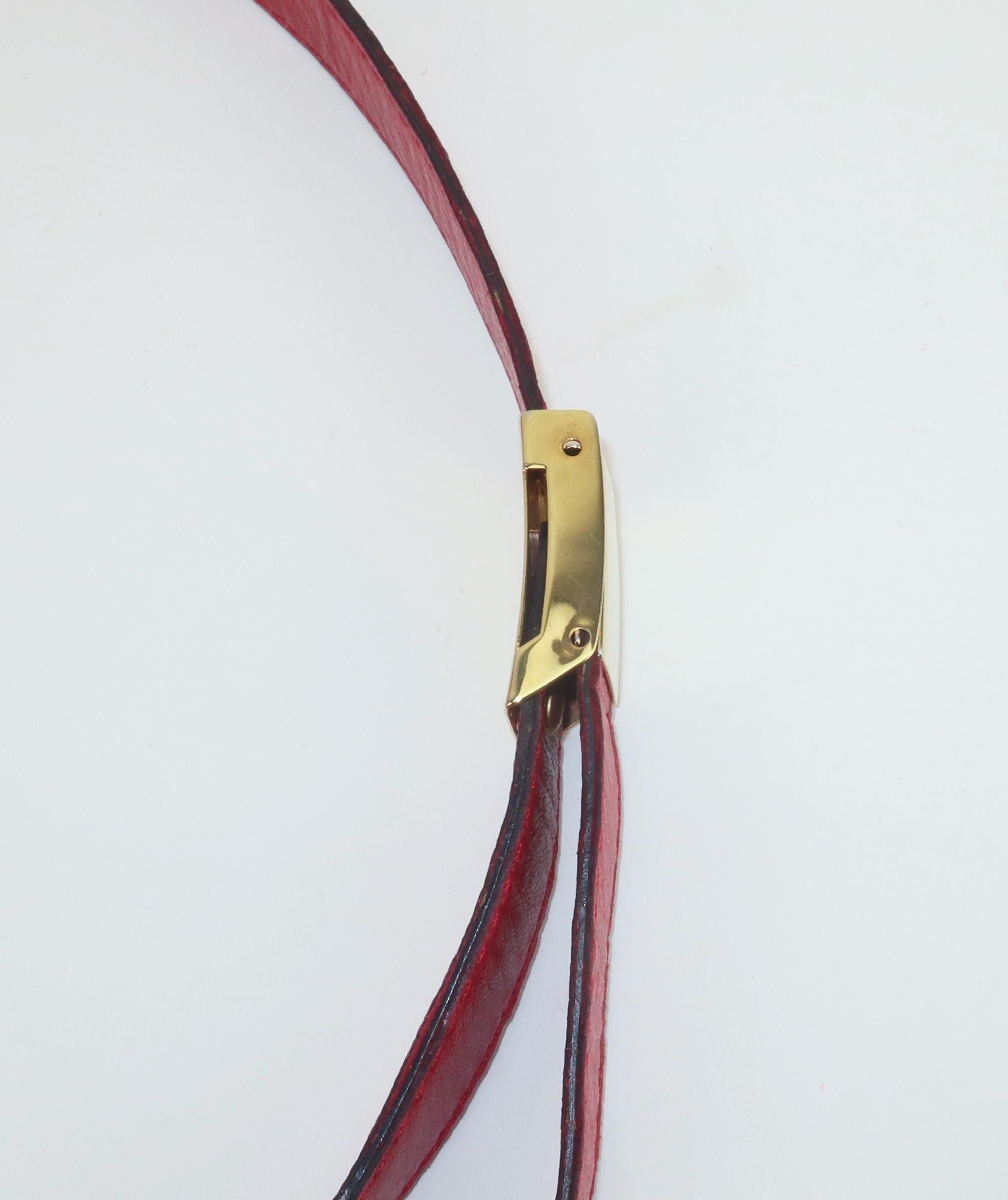 Sergio Rossi Red Suede Leather Handbag, 1970's 4