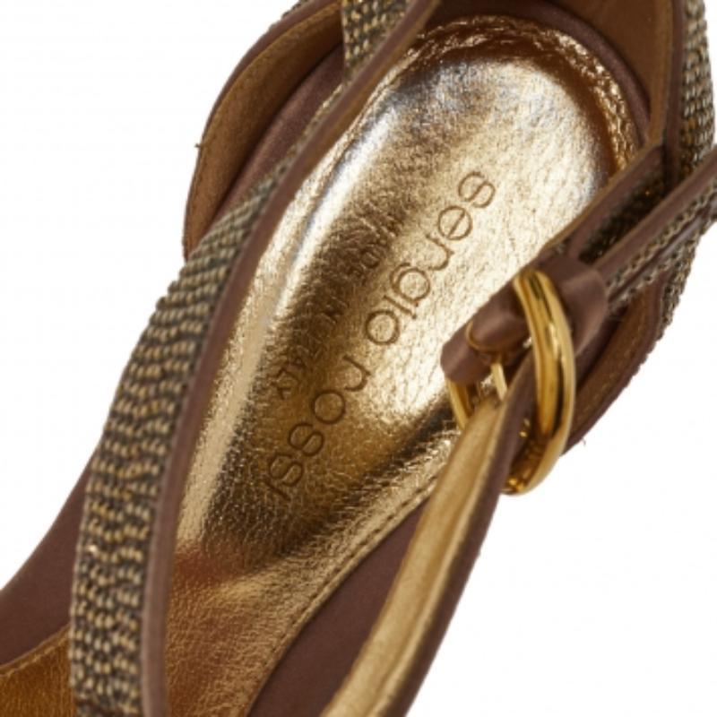 Sergio Rossi Satin und Kristall verschönert Nieten Riemchensandalen Größe 37 im Angebot 2