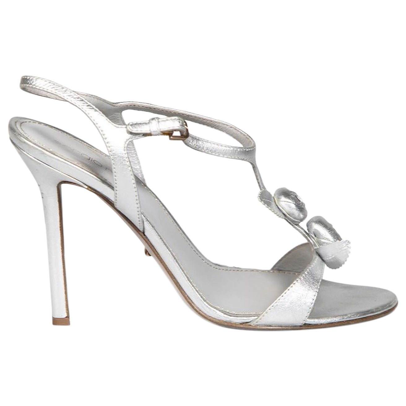 Sergio Rossi Silver in pelle con dettaglio rosa Taglia IT 36