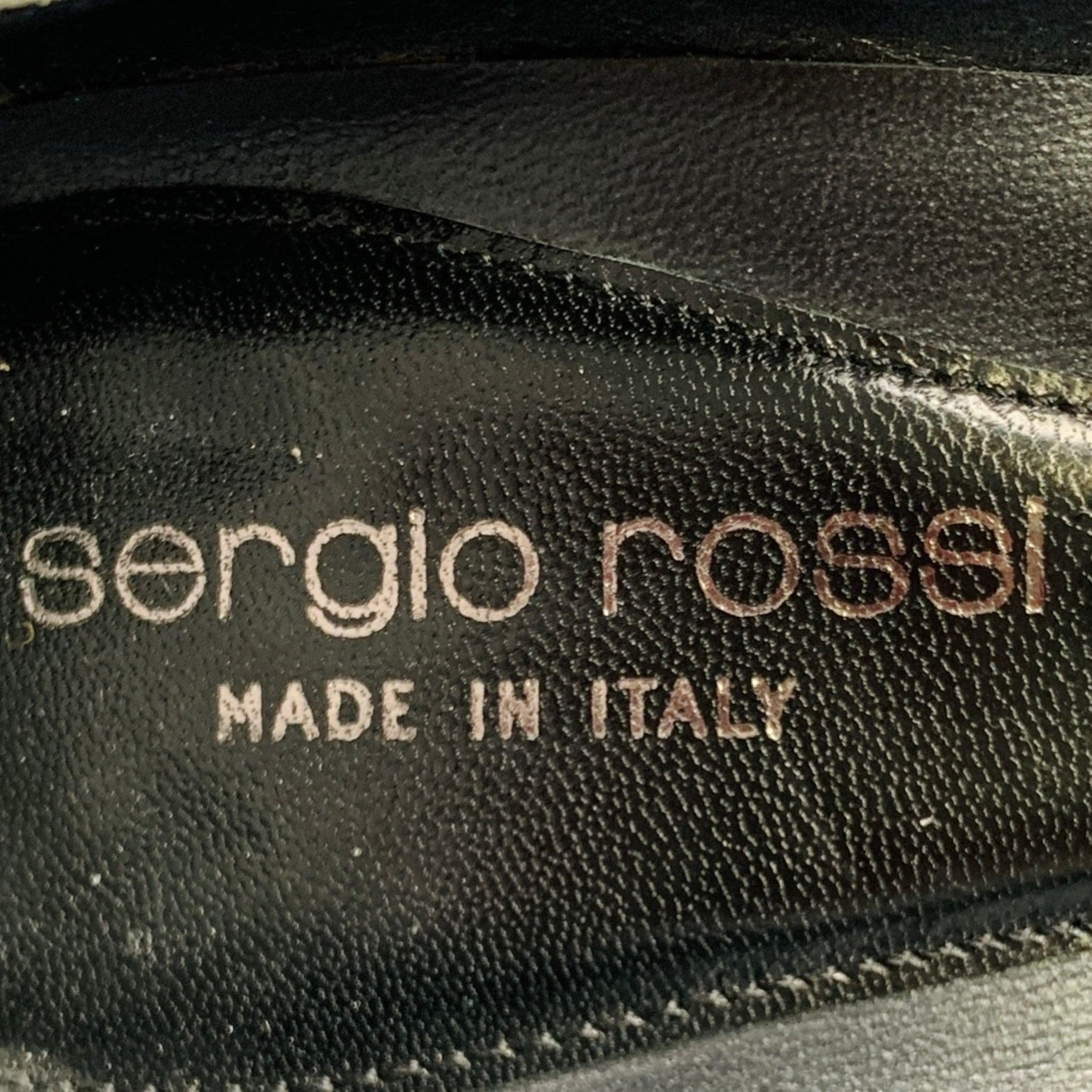 SERGIO ROSSI Size 6.5 Navy Suede Perforated Kitten Heel Pumps For Sale 2