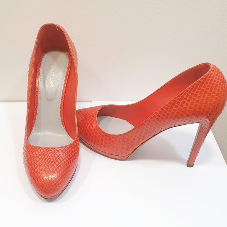 Sergio Rossi Snakeskin Shoes In Excellent Condition For Sale In  Bilbao, ES