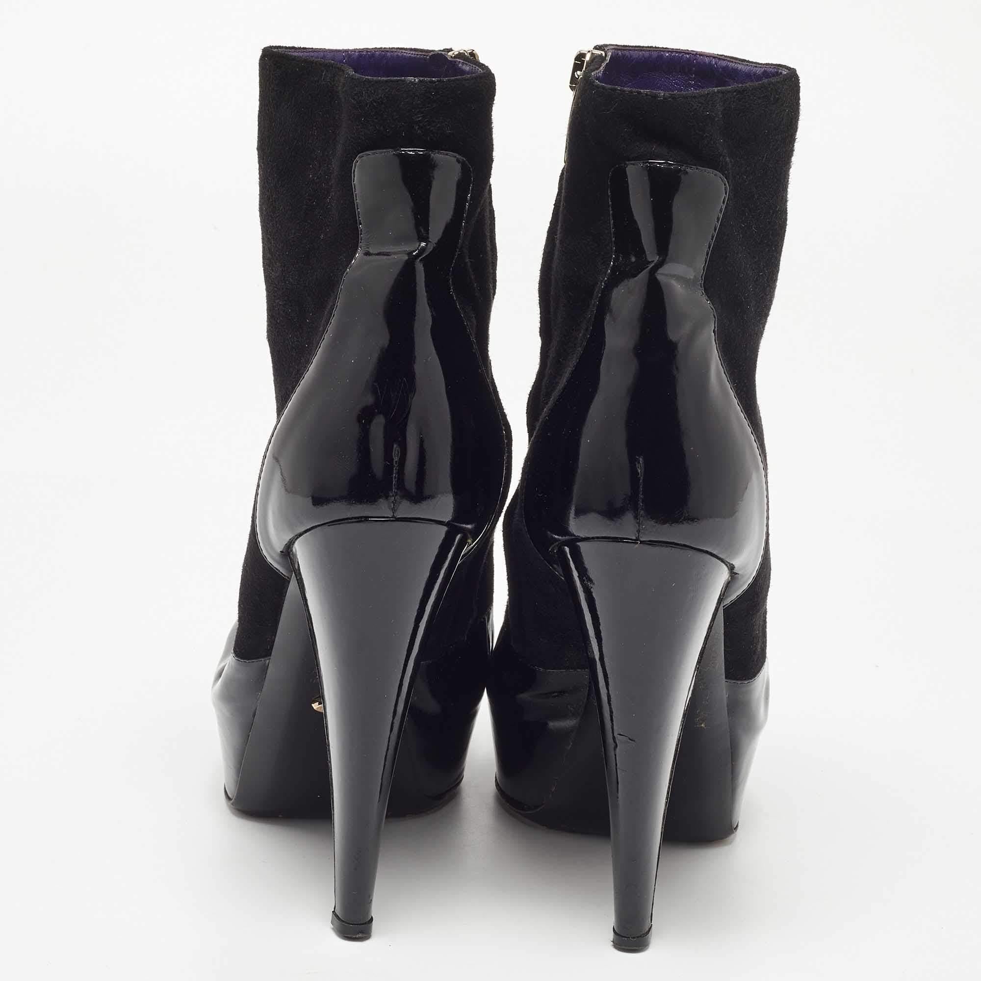 Donna Sergio Rossi Pelle Scamosciata Baltimora Peep Toe Platform Ankle Boots Taglia 39.5 in vendita