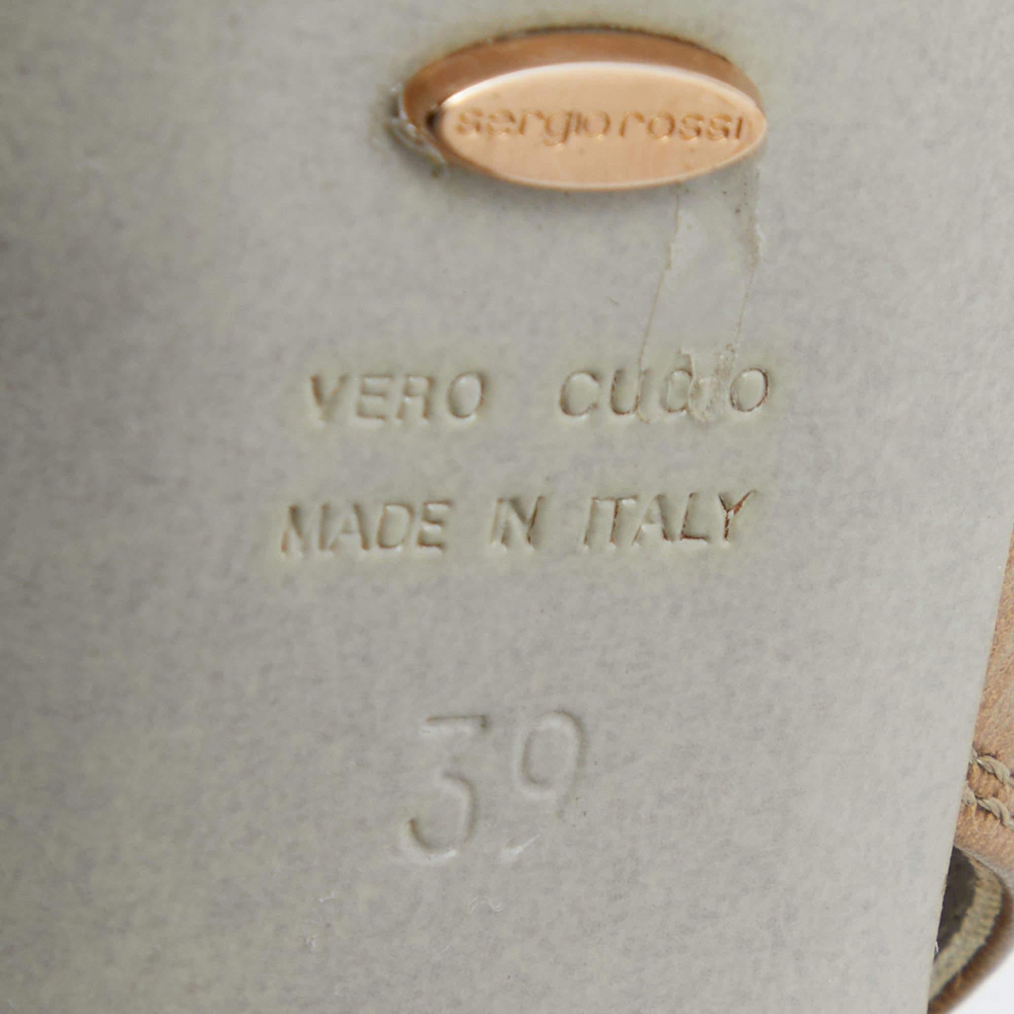 Sergio Rossi escarpins à talons blocs en cuir tricolore, taille 39 3
