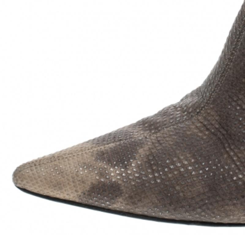 Marron Sergio Rossi - Bottines à bout pointu Karung bicolores, taille 38 en vente