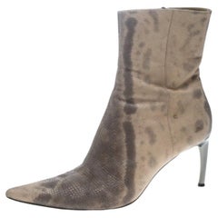 Sergio Rossi Two Tone Karung Pointed Toe Ankle Boots Size 38
