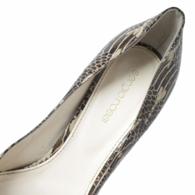 Grigio Sergio Rossi - Piattaforma Watersnake Taglia 38 in vendita