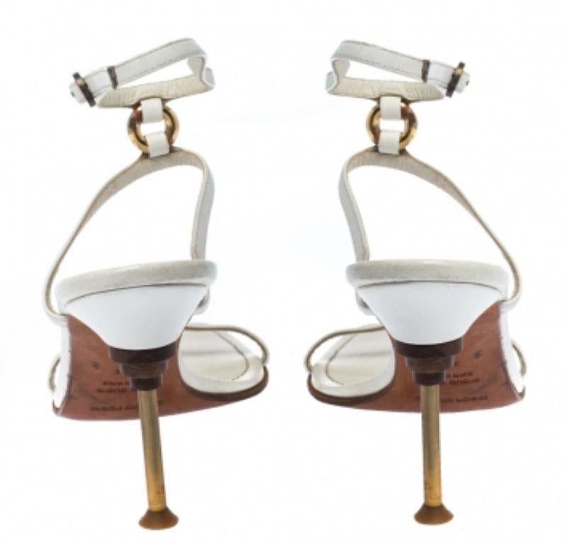 Sergio Rossi Sandales en cuir blanc Taille 36.5 Pour femmes en vente
