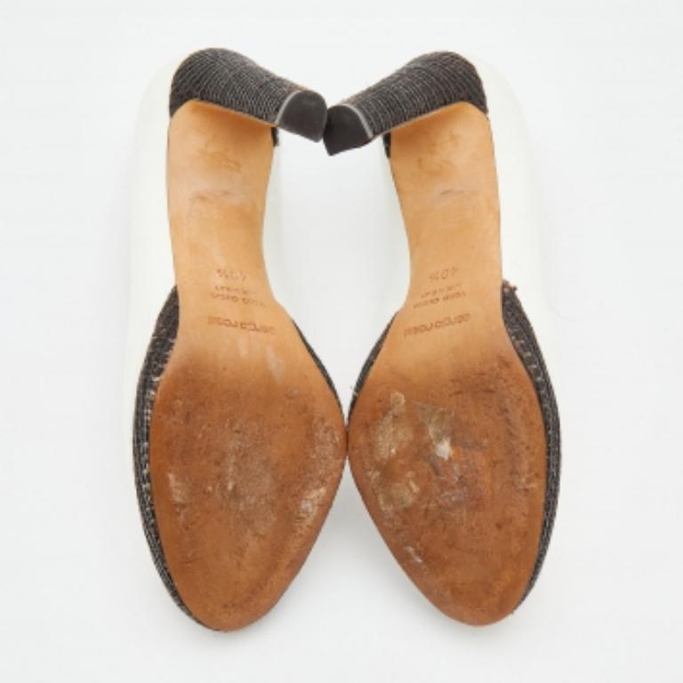Sergio Rossi Pumps Peep Toe in pelle bianca misura 40,5 in vendita 3