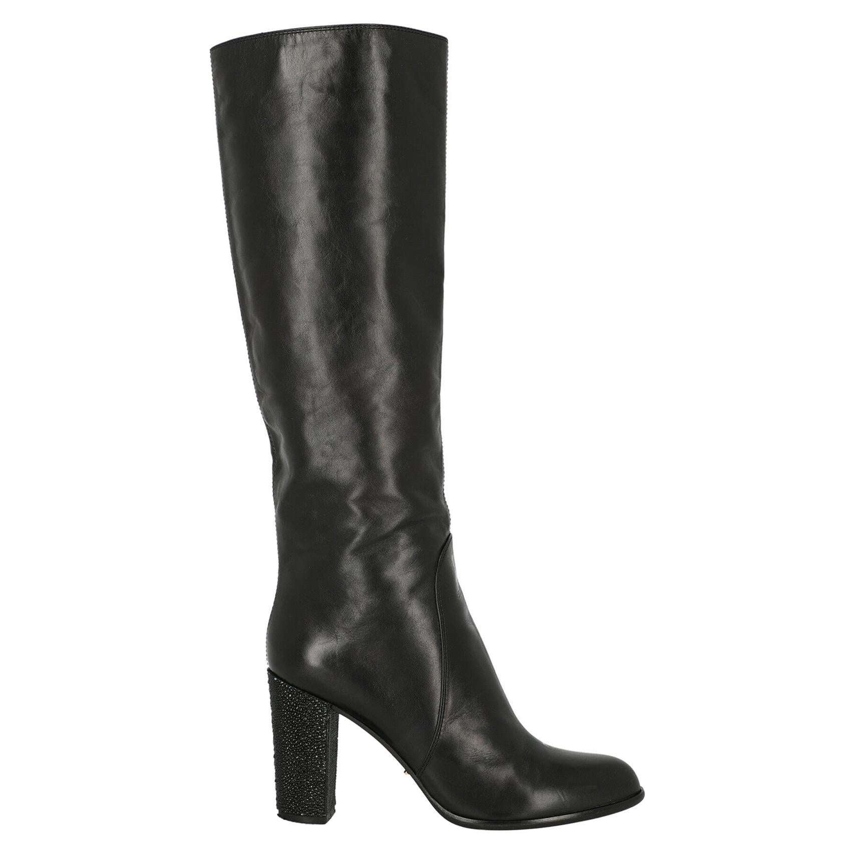 sergio rossi leather boots