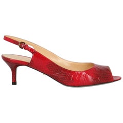 Sergio Rossi Woman Sandals Red Leather IT 39