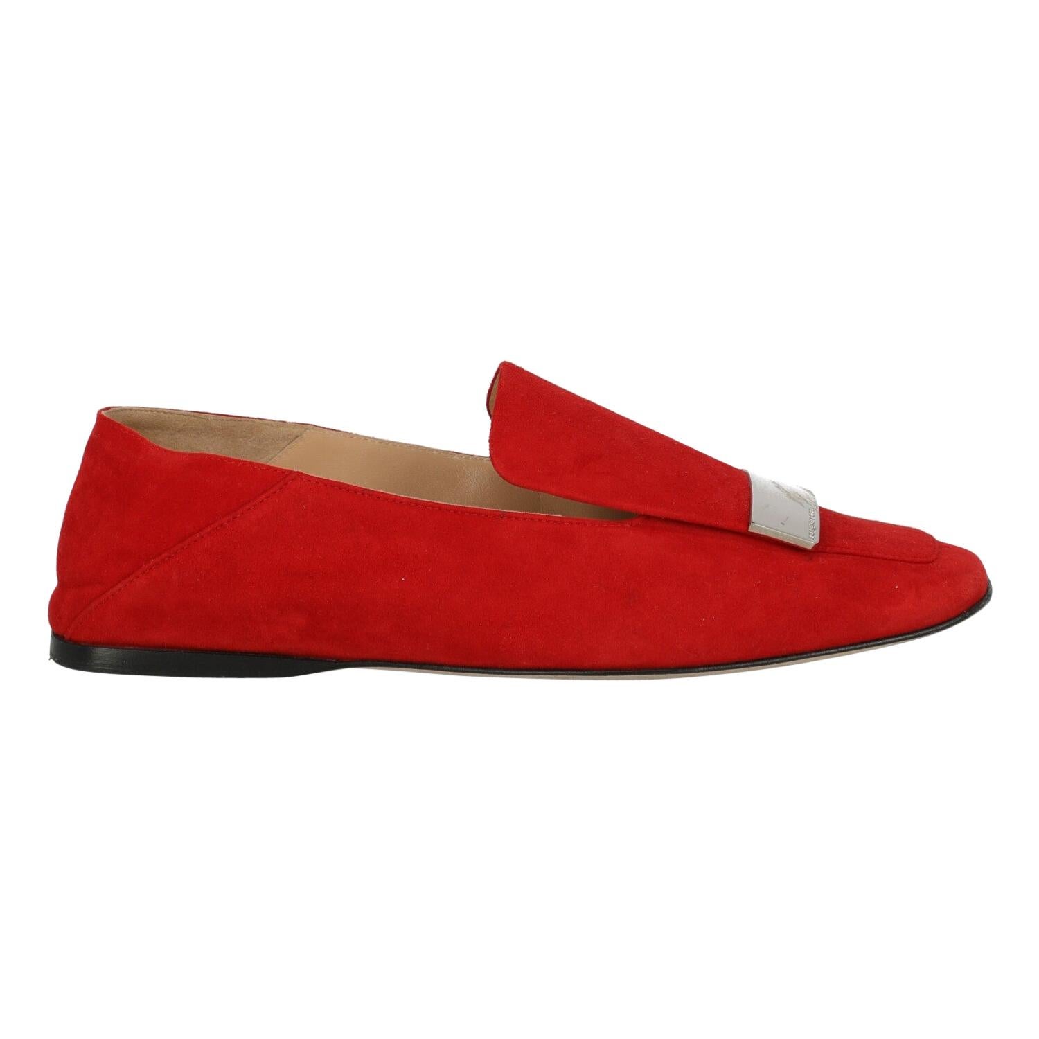 Sergio Rossi Women  Ballet flats Red Leather IT 38 For Sale