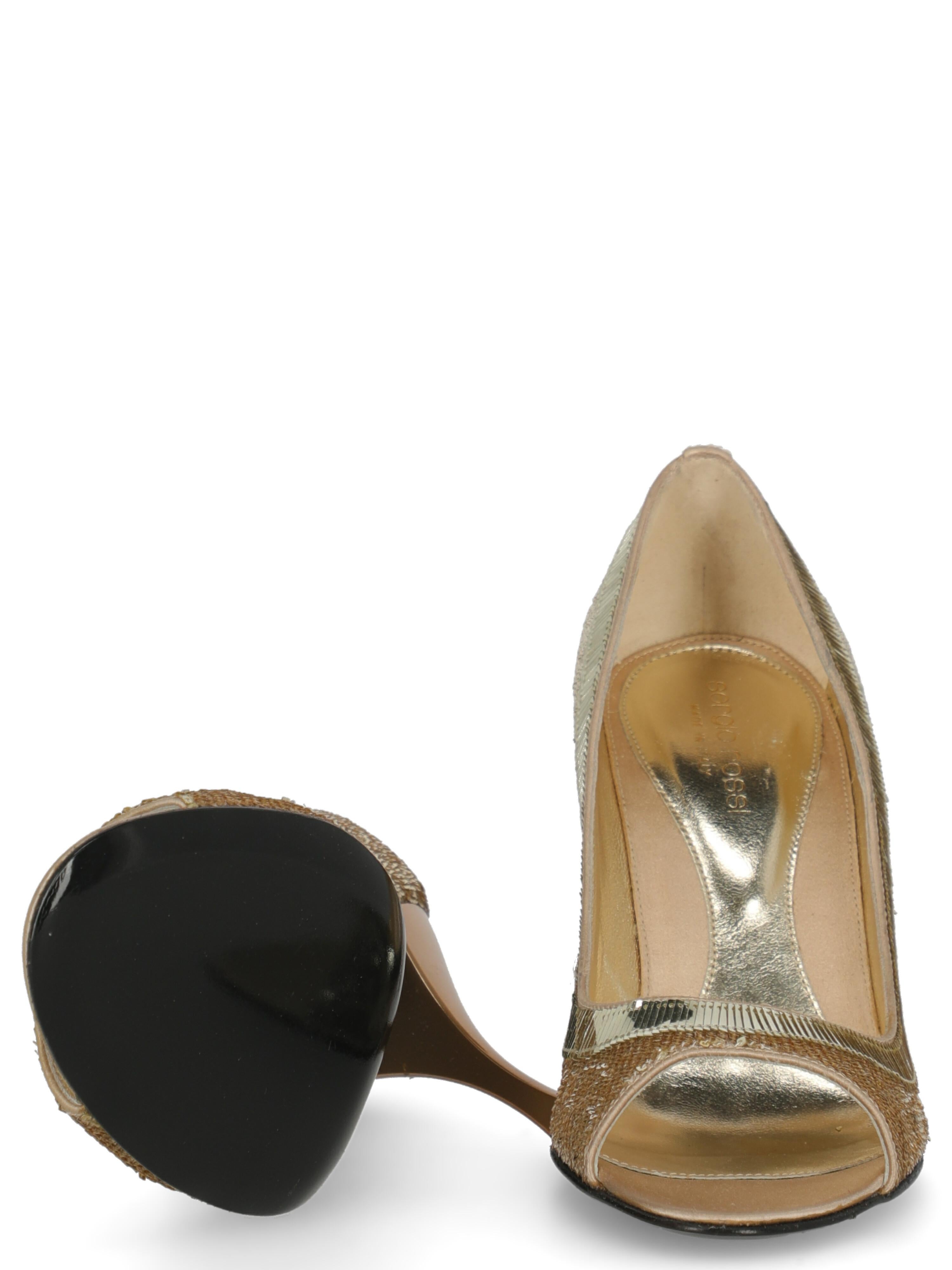 Women's Sergio Rossi Women  Pumps Gold Leather IT 36.5 For Sale